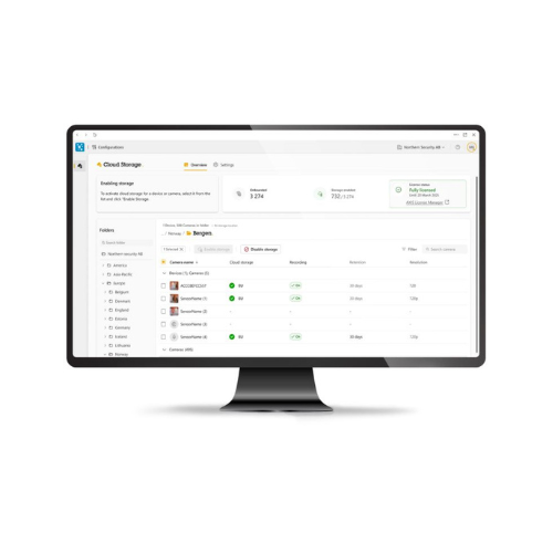 Video Management Software AXIS Camera Station Cloud Storage